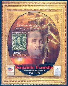 Sierra Leone 2006 Benjamin Franklin Stamps on Stamps S/S MNH