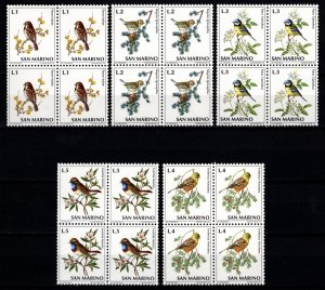 San Marino 1972 Birds, Part Set blocks to 5l [Mint]