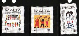 Malta-Sc#560-2- id6-unused NH set-Year of the Child-1979-