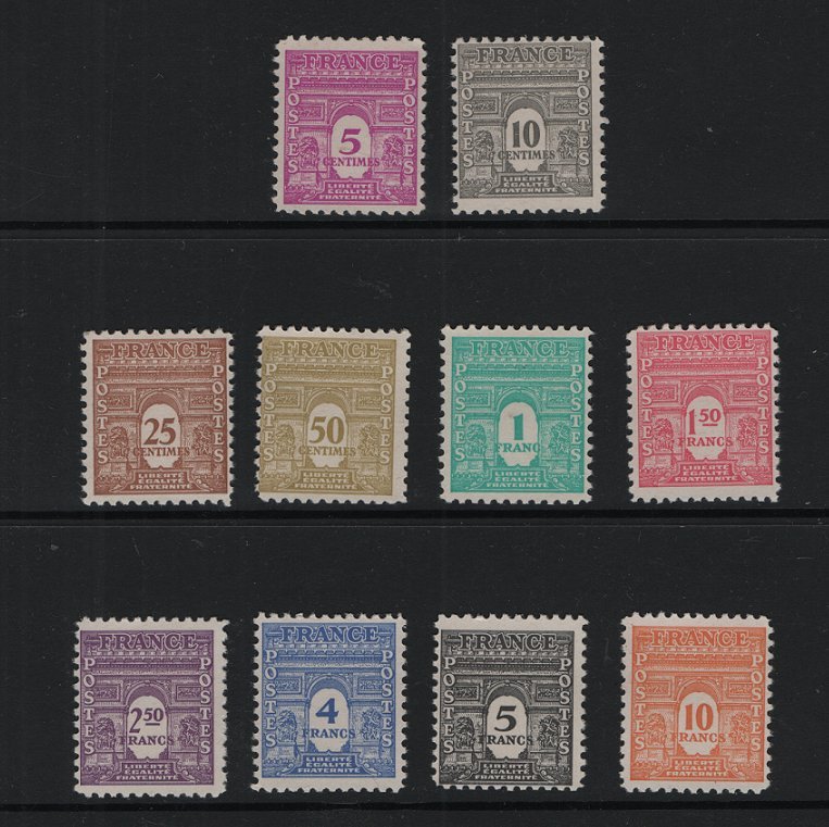 France  #475-476H   MNH  1944  Arc de Triomphe