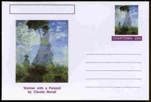 CHARTONIA, Fantasy - Woman with a Parasol - Postal Stationery Card...