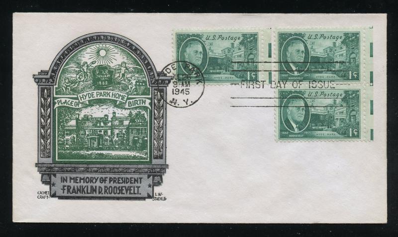 US 930 Franklin D. Roosevelt 1c UA Cachet Craft Staehle