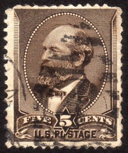 1882, US 5c, Garfield, Used, Sc 205