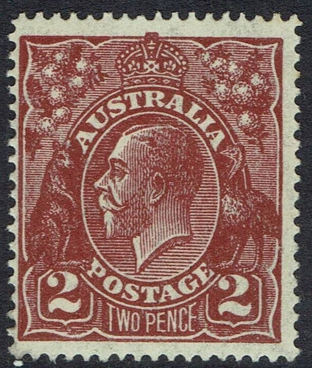 AUSTRALIA 1926 KGV 2D SMALL MULTI WMK PERF 14