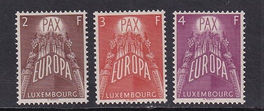 Luxembourg   #329-331   MNH 1957  Europa