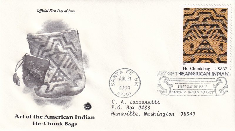 2004, American Indian Art-Ho-Chunk Bags, PCS, FDC (E12224)