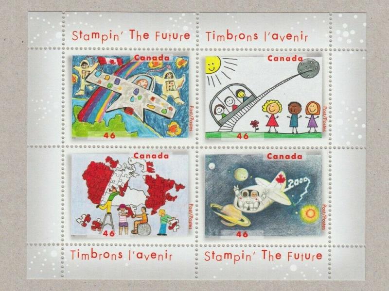 CHILDREN'S DRAWINGS = ART = Souvenir Sheet of 4 = Canada 2000 #1862b MNH VF