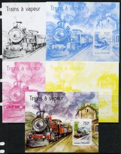 Togo 2014 Steam Locomotives imperf s/sheet C - the set of...