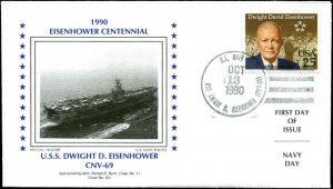US FDC #2513 Adm. Richard E. Byrd Chapter Cachet Unofficial Ship Cancel CVA-69