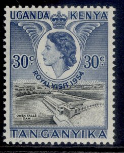 KENYA UGANDA TANGANYIKA QEII SG166, 30c black and deep ultramarine, NH MINT.