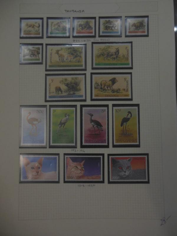 EDW1949SELL : TANZANIA Beautiful collection of VFMNH Topical of Birds & Animals