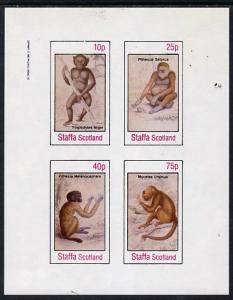 Staffa 1982 Primates (Troglodytes Niger) imperf  set of 4...