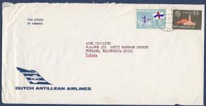 Netherlands Antilles - Scott #251, 299 - on 1972 cvr to USA