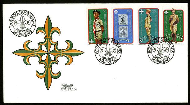 Bophuthatswana SG#84-87 75th Anniversary of the Scouting (1982)  FDC