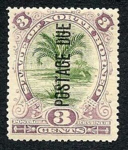 North Borneo SGD3a 3c Bronze-green and dull purple M/M Cat 10 Pounds