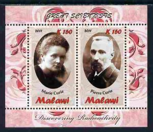 MALAWI - 2011 - Marie & Pierre Curie - Perf 2v Sheet - MNH - Private Issue