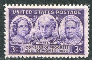 959 3c 100 Years of Progress of Women Mint  NH OG  VF