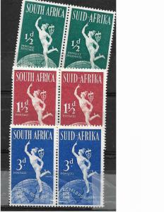 COLLECTION LOT OF # 109-111 SOUTH AFRICA MH COMPLETE SET PAIR