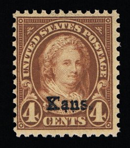 GENUINE SCOTT #662 F-VF MINT PRISTINE OG NH 1929 KANSAS OVERPRINT ISSUE #8938