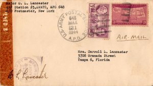 United States A.P.O.'s 3c Texas with 3c Western Statehood 1944 U.S. Army Post...