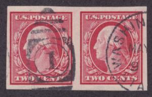 344,used pair  imperf double line watermark