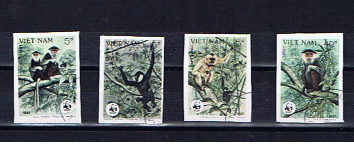 VIETNAM 1987 MONKEYS IMPERF