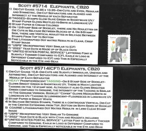 Scott #5714-2022 (60c) Elephants From CB20 CF, Genuine and Descriptive Tabs!