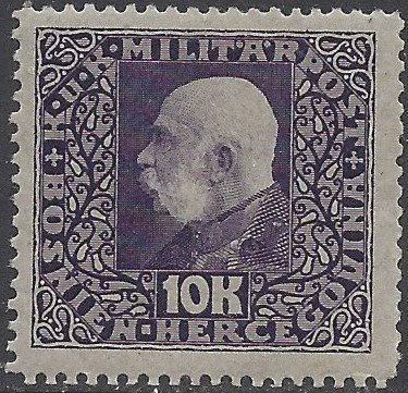 BOSNIA AND HERZEGOVINA 1916-17 10K FRANZ JOSEPH Portrait Issue Sc 104 MH