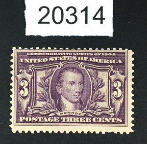 MOMEN: US STAMPS # 325 MINT OG H LOT # 20314