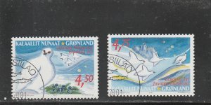 Greenland  Scott#  390-391  Used  (2001 Christmas)