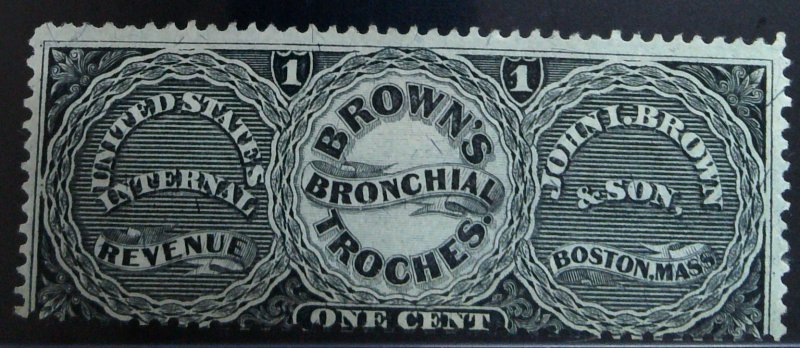 US Scott #RS39b - 1c Black - Silk paper - John I. Brown & Son.