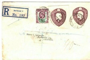 GB KEVII Cover COMBINATION FRANKING 3 Different Norwood Registered 1907 3.10