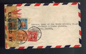 1941 Shanghai China Airmail censored Clipper Cover to CAnada