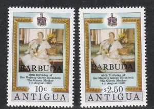 Barbuda # 461-462, Queen Mother's 80th Birthday, Mint NH, 1/2 CAt.