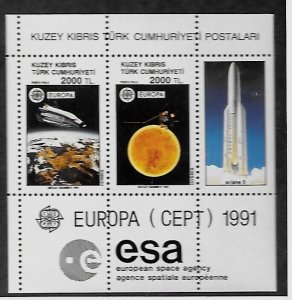 TURKISH CYPRUS SC 298 NH issue of 1991 - EUROPA - SPACE