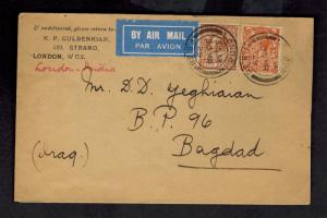 1929 london England First Flight Cover to Baghdad IRaq FFC Imperial Airways