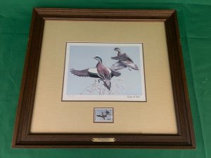 1983 Texas Duck Stamp Print American Widgeon - Maynard Reece