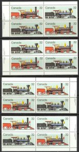 Canada Sc# 1037a MNH PB Set/4 1984 32c Locomotives