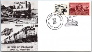 US SPECIAL EVENT COVER 100 YEARS OF RAILROADING WAUSAPEX WAUSAU WIS 1980