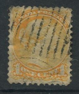 Canada -Scott 35a - Queen Victoria -1870 - Used - Single 1c Stamp