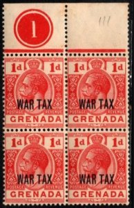 1916 Grenada Scott #- MR2 1 Pence King George V War Tax Stamp Overprint