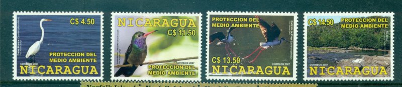 Nicaragua - Sc# 2472-5. 2007 Birds. MNH. $7.00.