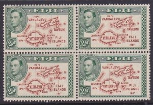 FIJI 1938-55 GVI 2½d perf 13½ SG256b - fresh MNH block of 4.................x272