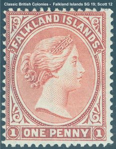 Falkland Islands Scott 12, SG 19 - Hinged