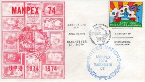 UPU CENTENNIAL - RMANCHESTER, CT  1974  FDC17698