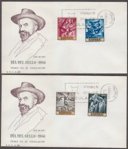 SPAIN Sc # 1337-46.1 SET of 4 DIFF FDC X10 DIFF STAMPS - JOSE MARIA SERT, ARTIST