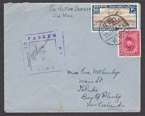 NEW ZEALAND FORCES IN EGYPT 1941 censor cover BPO / KW cds..................A170