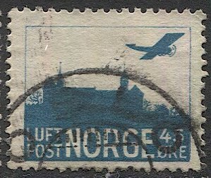 NORWAY 1934 Sc C1a  Used 45o, Airmail, VF