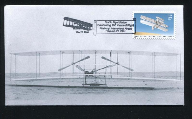 US 3783 First Flight Southport Cachet Wright Flyer SDC Pitt
