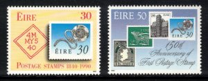 IRELAND 1990 Penny Black Anniversary; Scott 803-04, SG 774-75; MNH